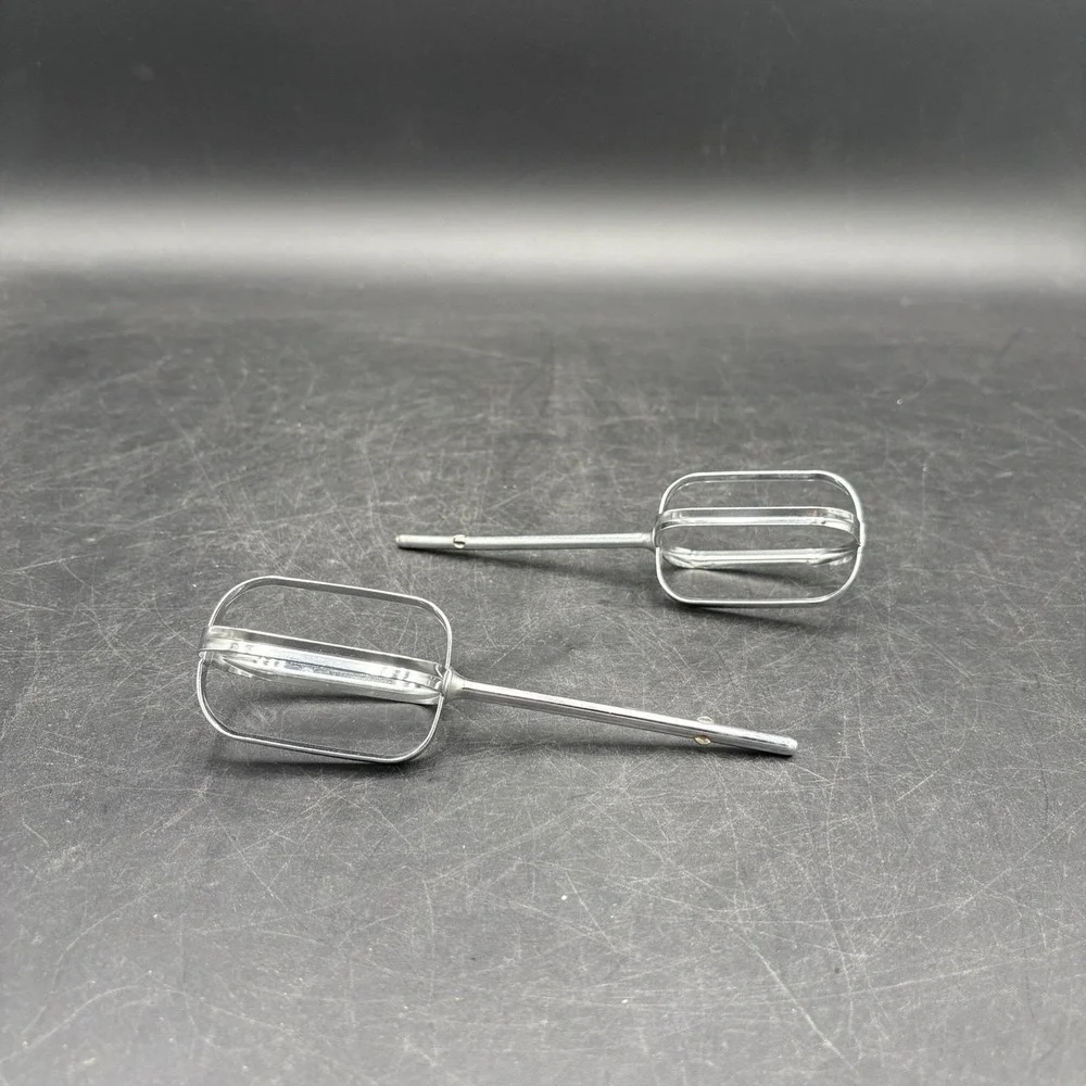 Vtg 1970s Set of 2 Hand Mixer Beaters Replacement Chrome Metal